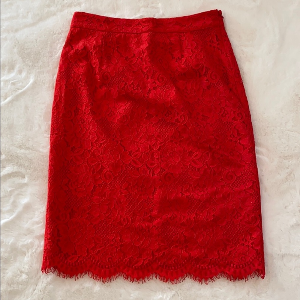 Coral Lace pencil skirt - Size 2